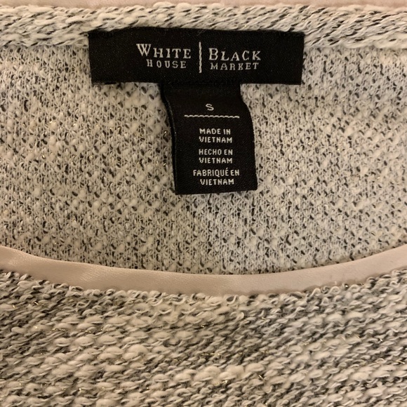 WH|BM Cream and Black Sweater With Peplum Bottom - Picture 6 of 7